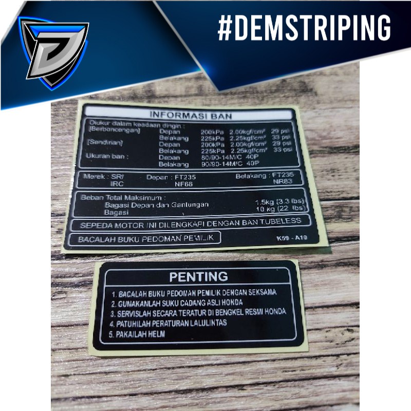 Jual STICKER WARNING PERINGATAN HONDA INDONESIA HITAM | Shopee Indonesia