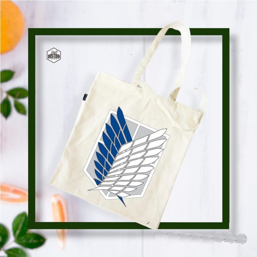Jual PROMO - Totebag Anime Attack On Titan Logo | Shopee Indonesia