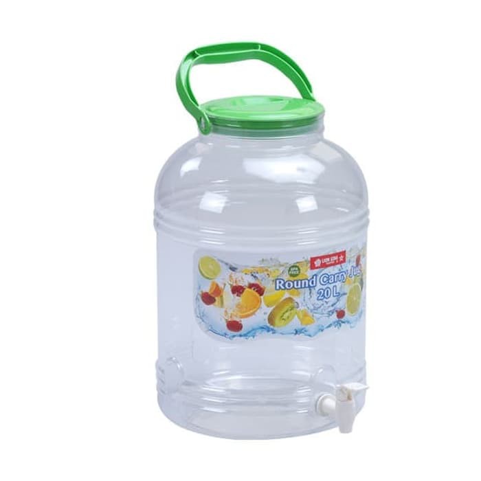 Jual ROUND CARRY JUG 20LT LS / WATER JUG / GENTONG AIR + KRAN LION STAR ...