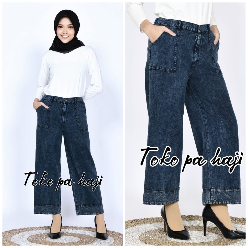 Jual celana kulot jeans wanita terbaru 2022 Shopee Indonesia
