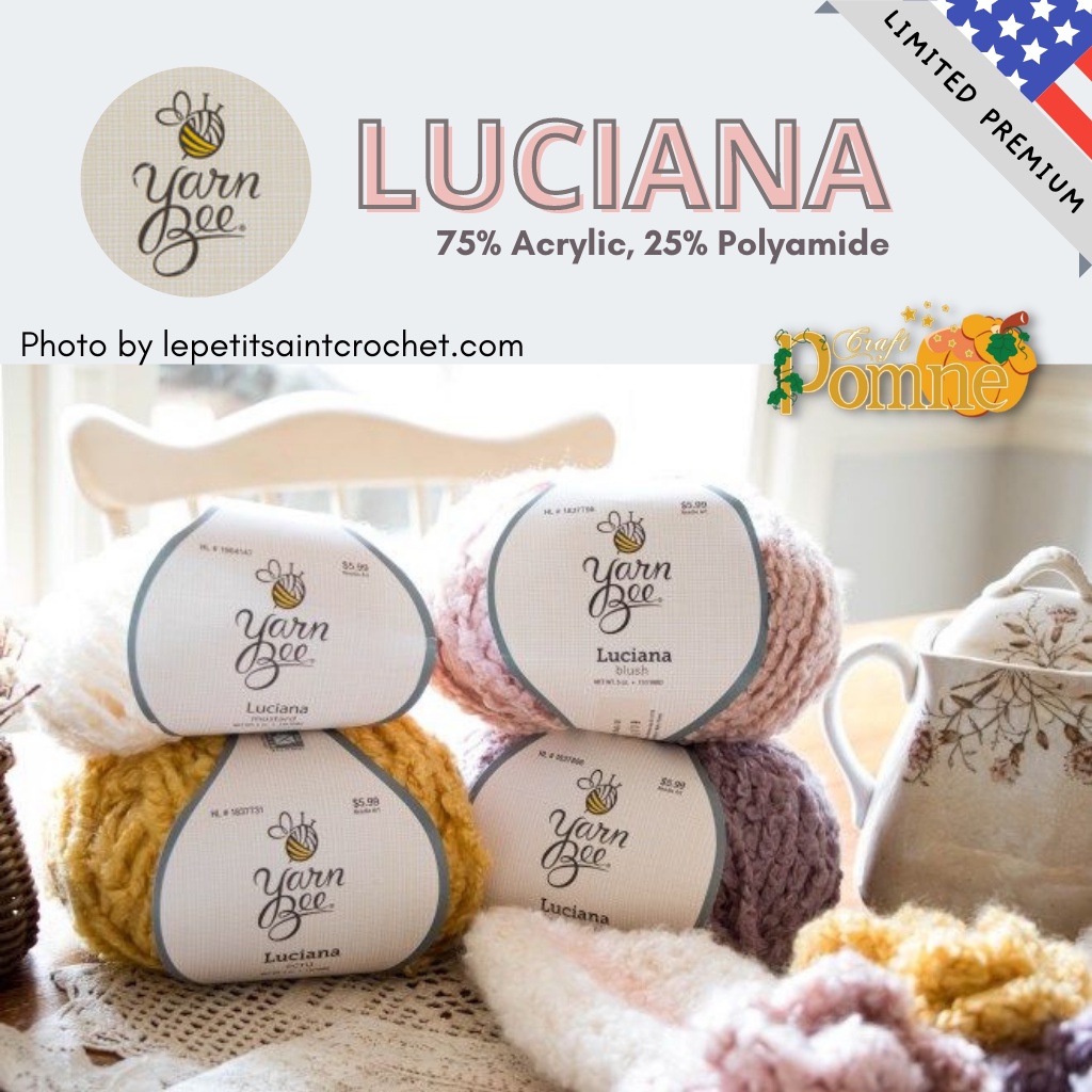 Jual LIMITED USA YARN BEE LUCIANA SOFT ACRYLIC YARN FLUFFY PREMIUM