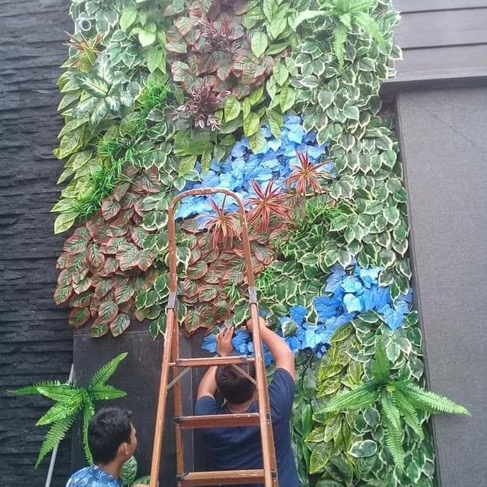 Jual Dekorasi Vertical Garden Taman Vertikal Sintetis Artificial