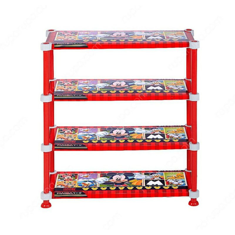 Jual Disney Mickey Mouse Rack Organizer 4 Tier Shoes Book Toy Rak ...