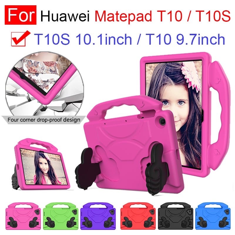 for Huawei MatePad T10/T10S/Enjoy 2 Tire Texture Shockproof TPU+PC Protective Case with Holder