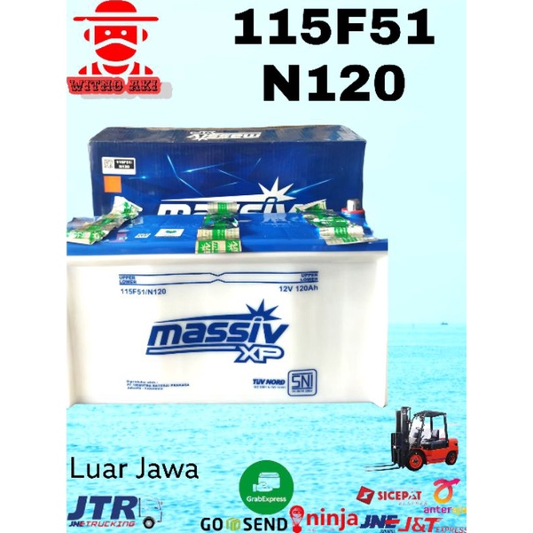 Jual aki basah massiv xp n120 12v120ah 12v 120ah 115f51 battery kapal ...