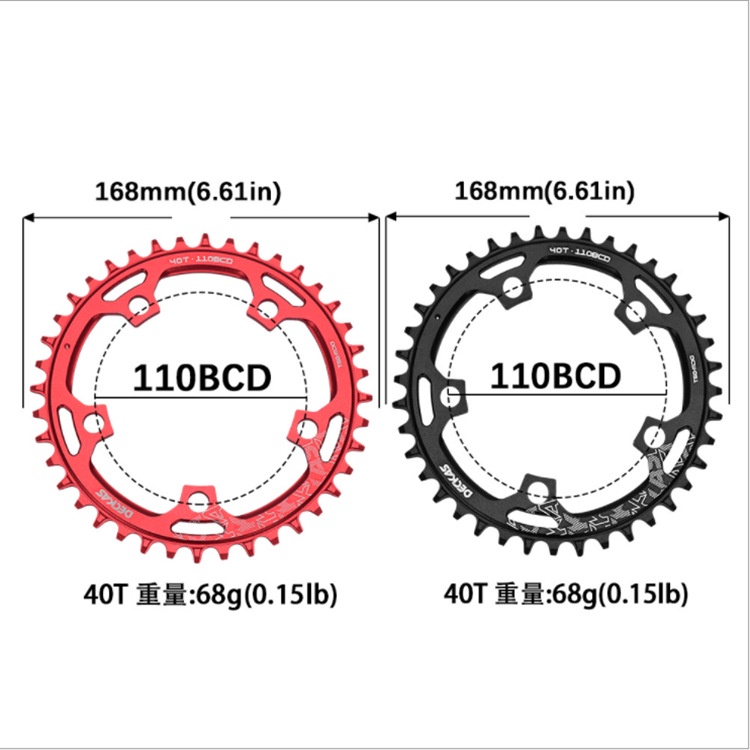 Plateau étroit-large 110 BCD Pour Vélo Route Et VTT – 36T à 52T, Alliage 7075 T6, Compatible 7 à 12 Vitesses