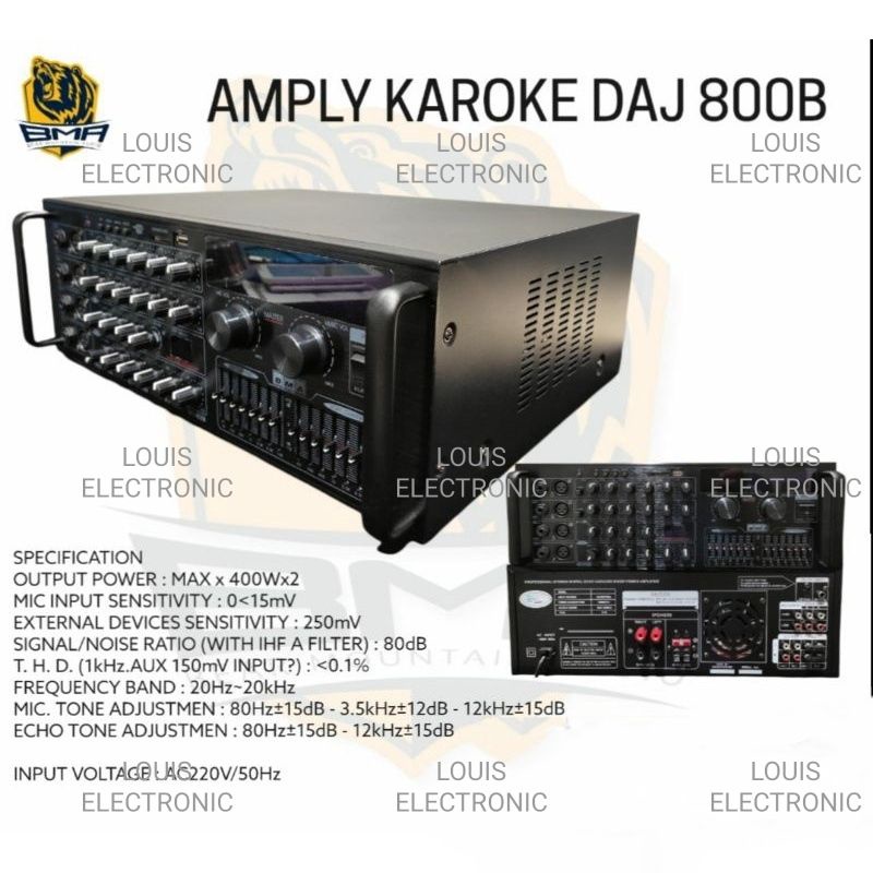 Jual Power Amplifier Karaoke BMA DAJ 800B DAJ800B USB Bluetooth