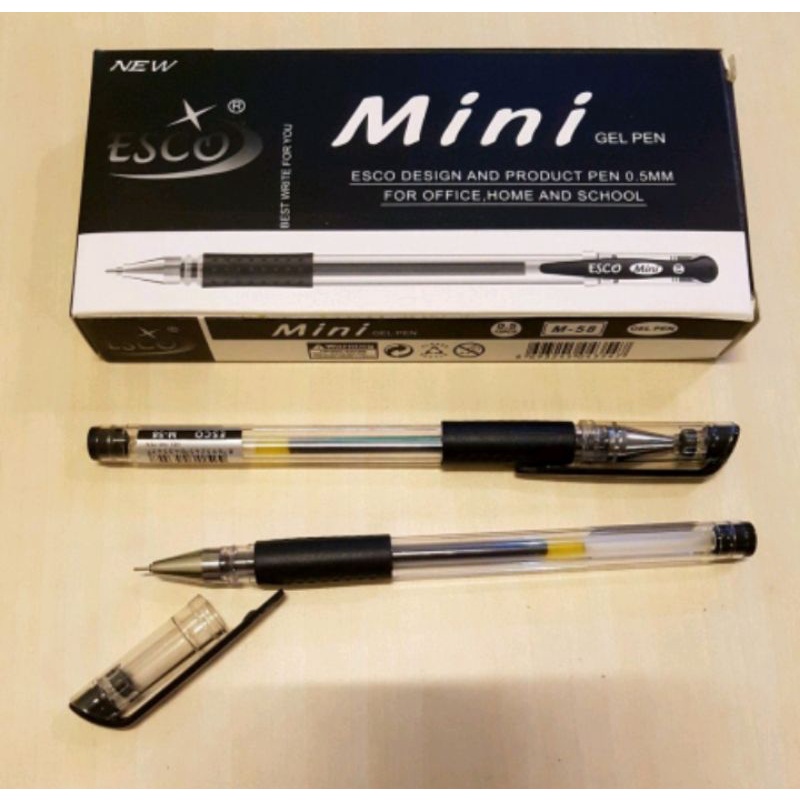 Jual Pen Gel Esco Mini Es M Hitam Biru Shopee Indonesia