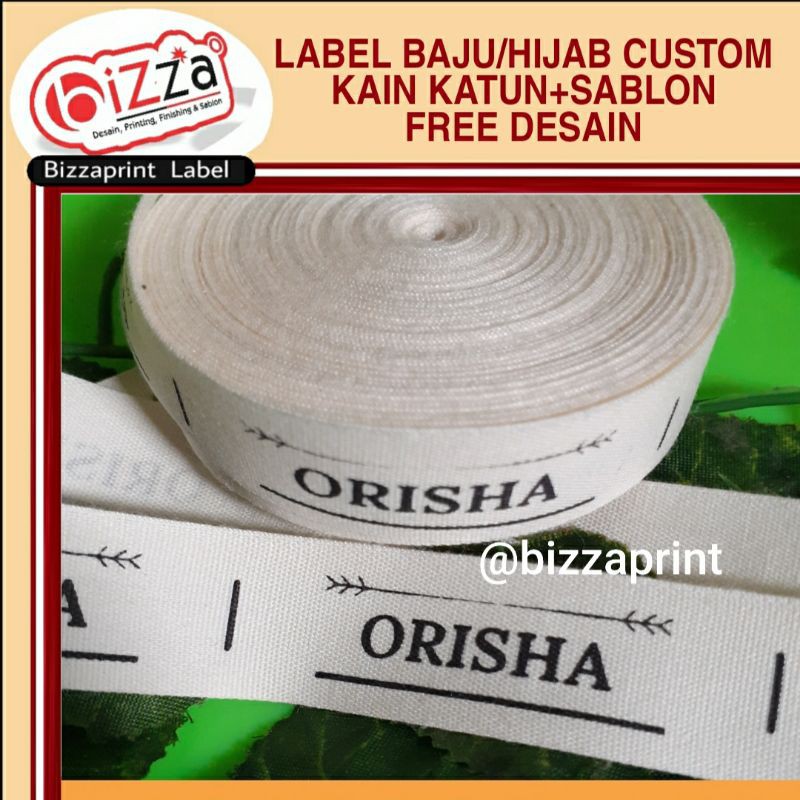 Jual Label Hijab/Label Baju Kain Katun Sablon Custom Murah | Shopee ...
