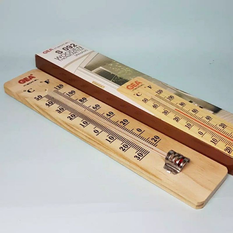 Jual Thermometer Ruangan GEA S092 / Wooden Thermometer / thermometer ...