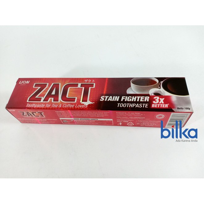Jual Lion ZACT STAIN FIGHTER Toothpaste 190g | Shopee Indonesia