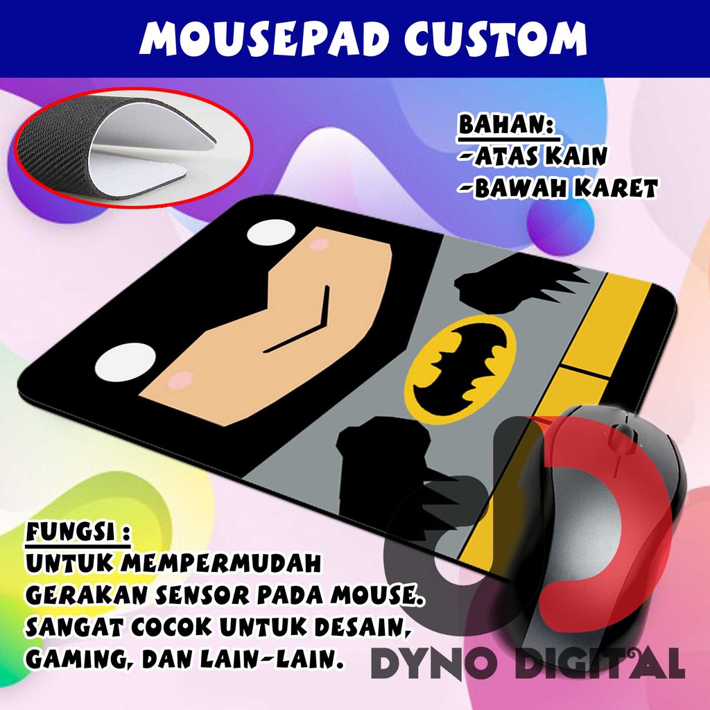 Jual Mousepad Custom Tatakan Mouse Batman Cute Face DC Comics DC11 ...
