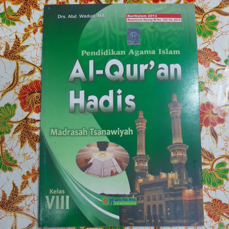 Jual Al Quran Hadis Untuk Madrasah Tsanawiyah Kelas Viii Toha Putra