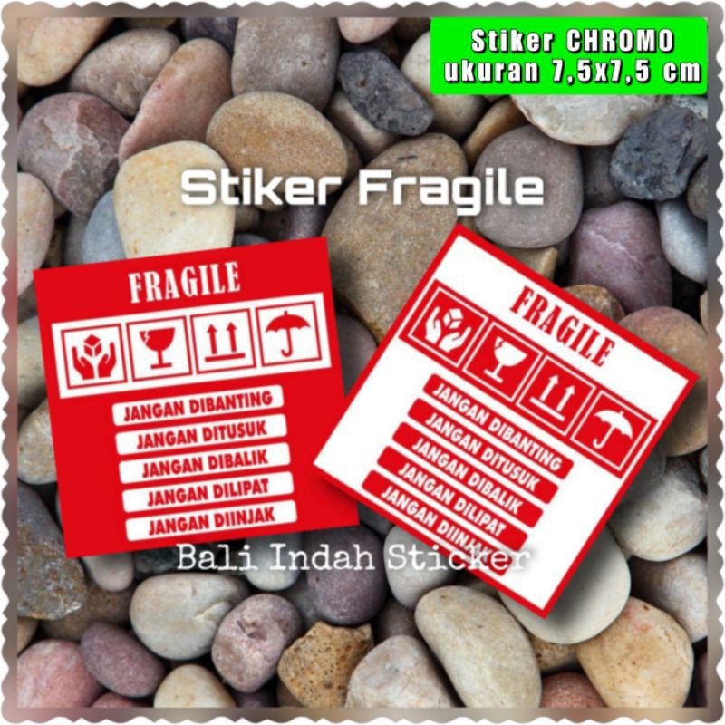 Jual Stiker Fragile Merah Putih Stiker Pengiriman Stiker Label