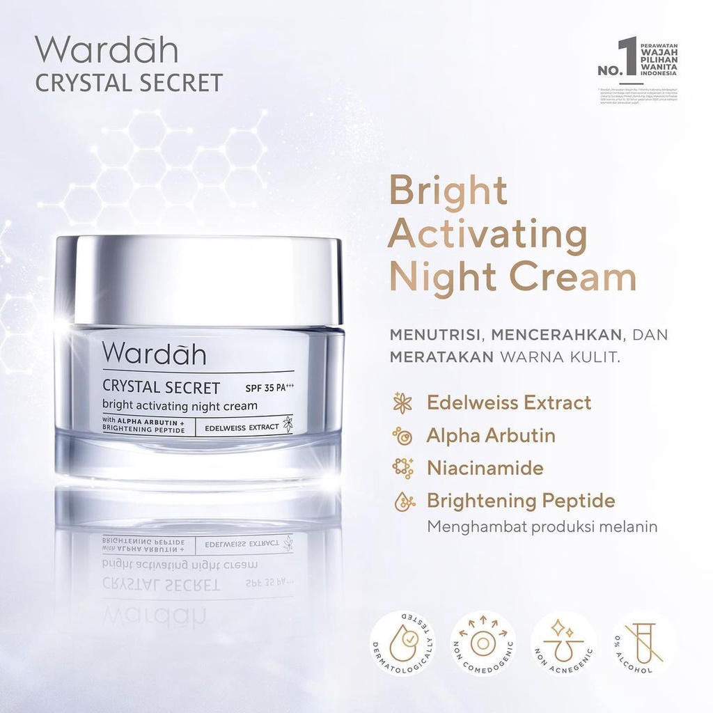 Jual Wardah Crystal Secret Bright Activating Night Cream - cream malam ...