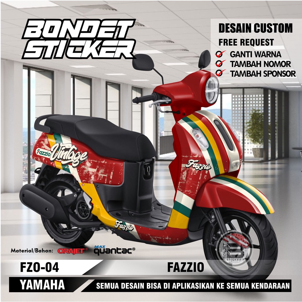 Jual STICKER MOTOR - DECAL YAMAHA FAZZIO FULL BODY KODE FZO-04 | Shopee ...