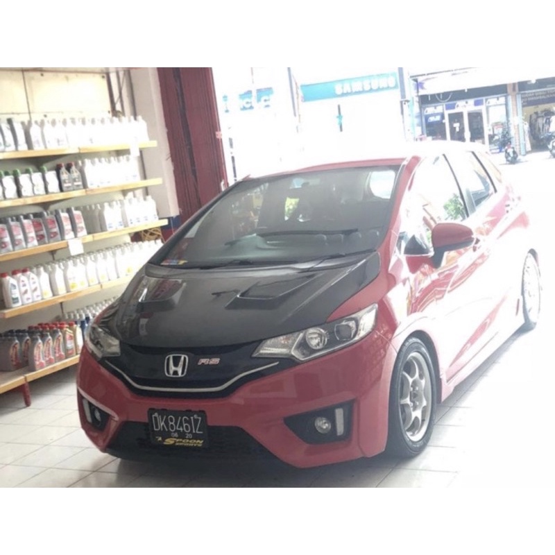 Jual kap mesin carbon all new jazz GK5 Model Js racing style | Shopee ...