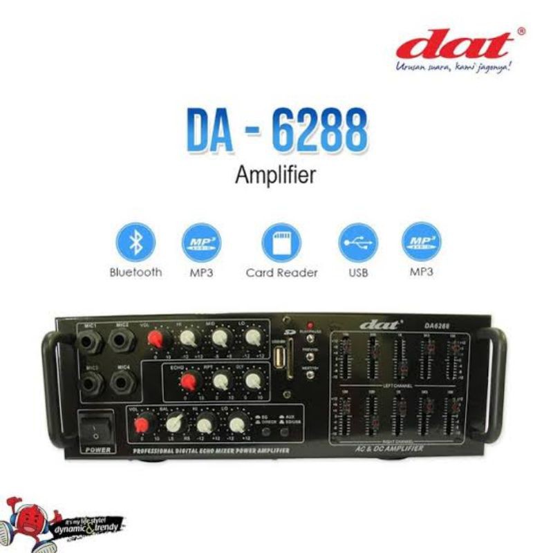 Jual AMPLIFIER AMPLI DAT DA 6288 DA6288 PROFESSIONAL KARAOKE MP3 USB SD
