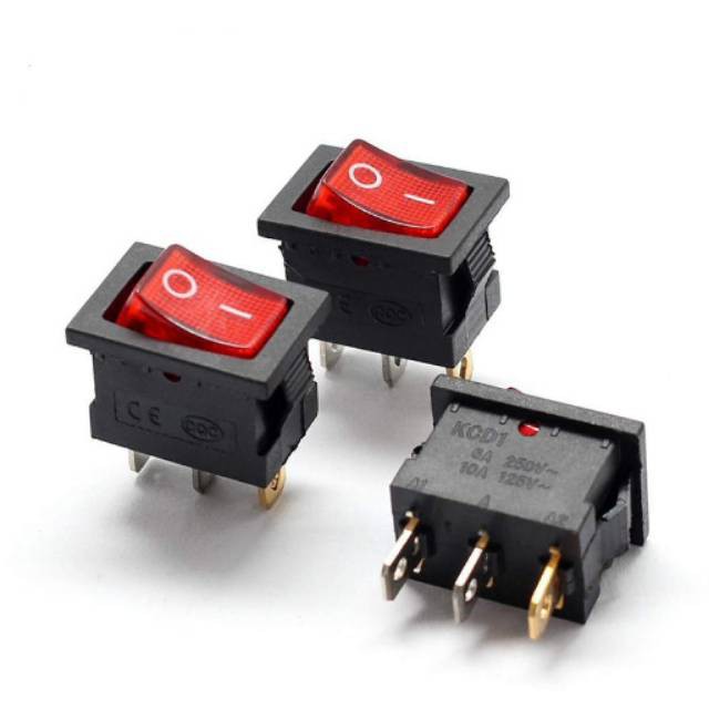 Jual Saklar Switch On Off Kotak Kecil Pin Kaki Lampu Merah Rocker Switch Shopee Indonesia