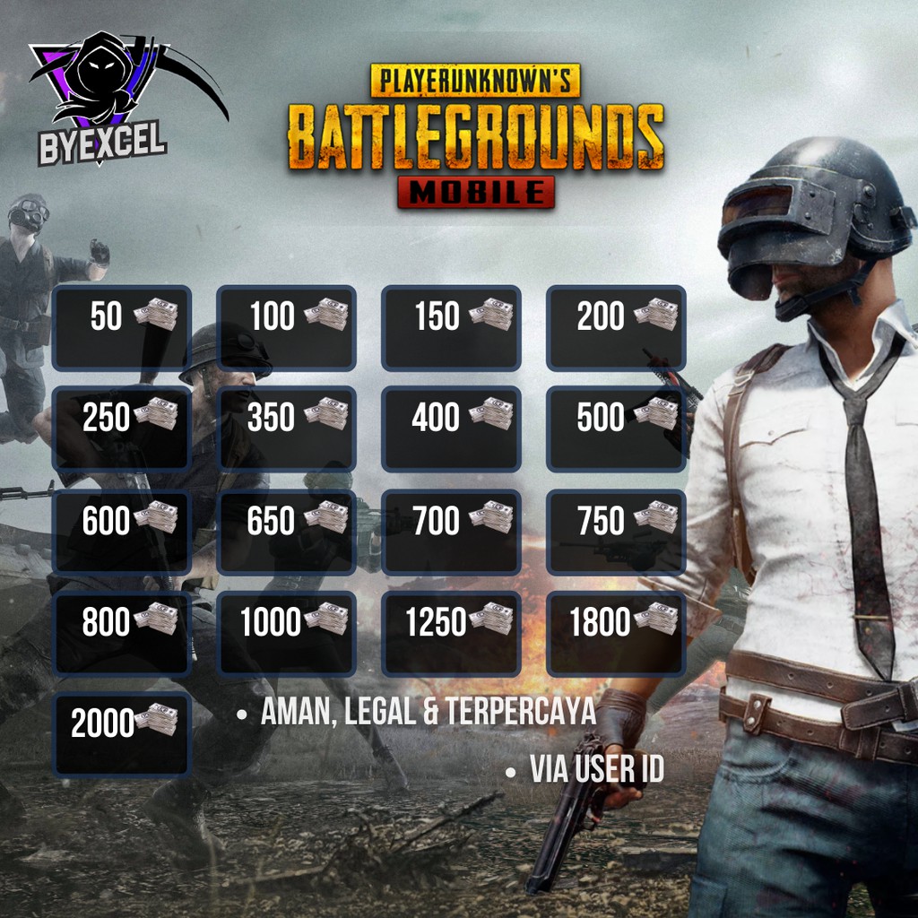 Jual TOP UP UC PUBG MOBILE VIA ID LEGAL MURAH Shopee Indonesia