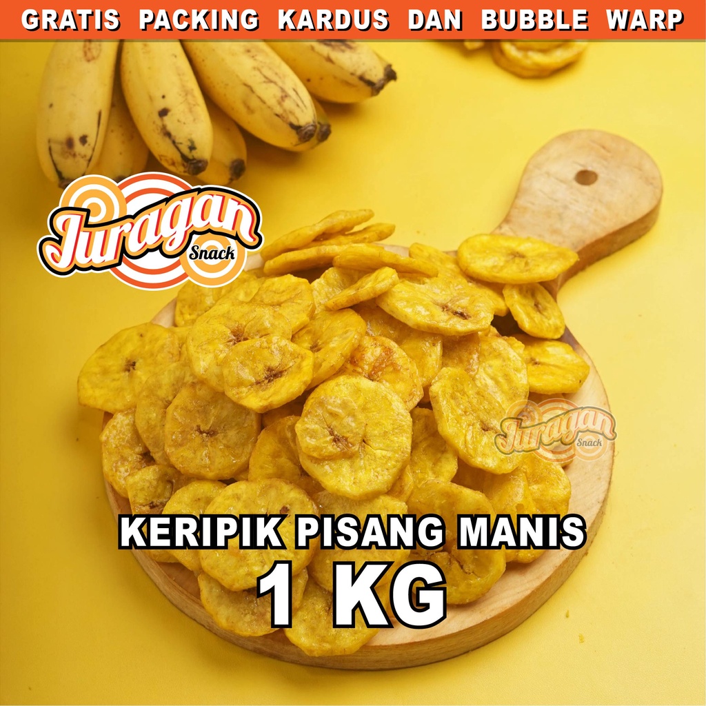 Jual Keripik Pisang Manis 1 Kg Gram Snack Kiloan Makanan Ringan Jajanan