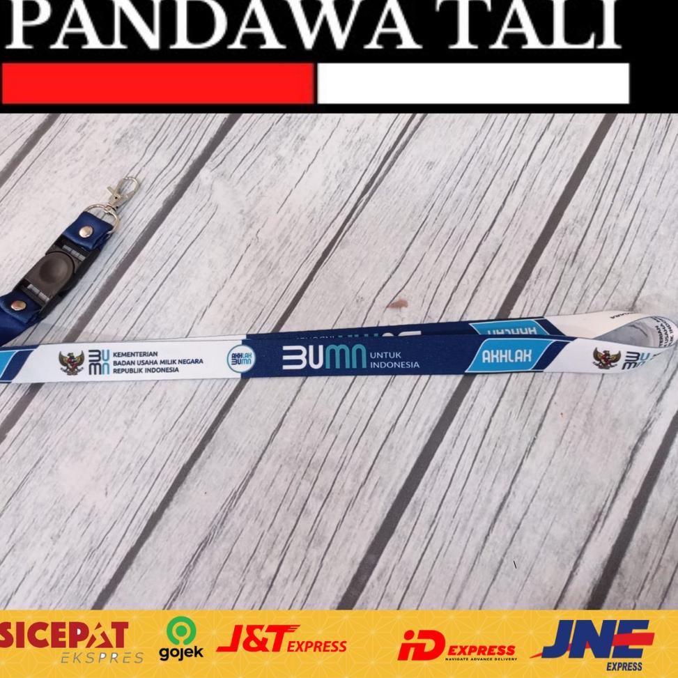 Jual Mall Lanyard Bumn Akhlak Garuda Putih Biru Custom Design Lanyard Printing Pandawatali