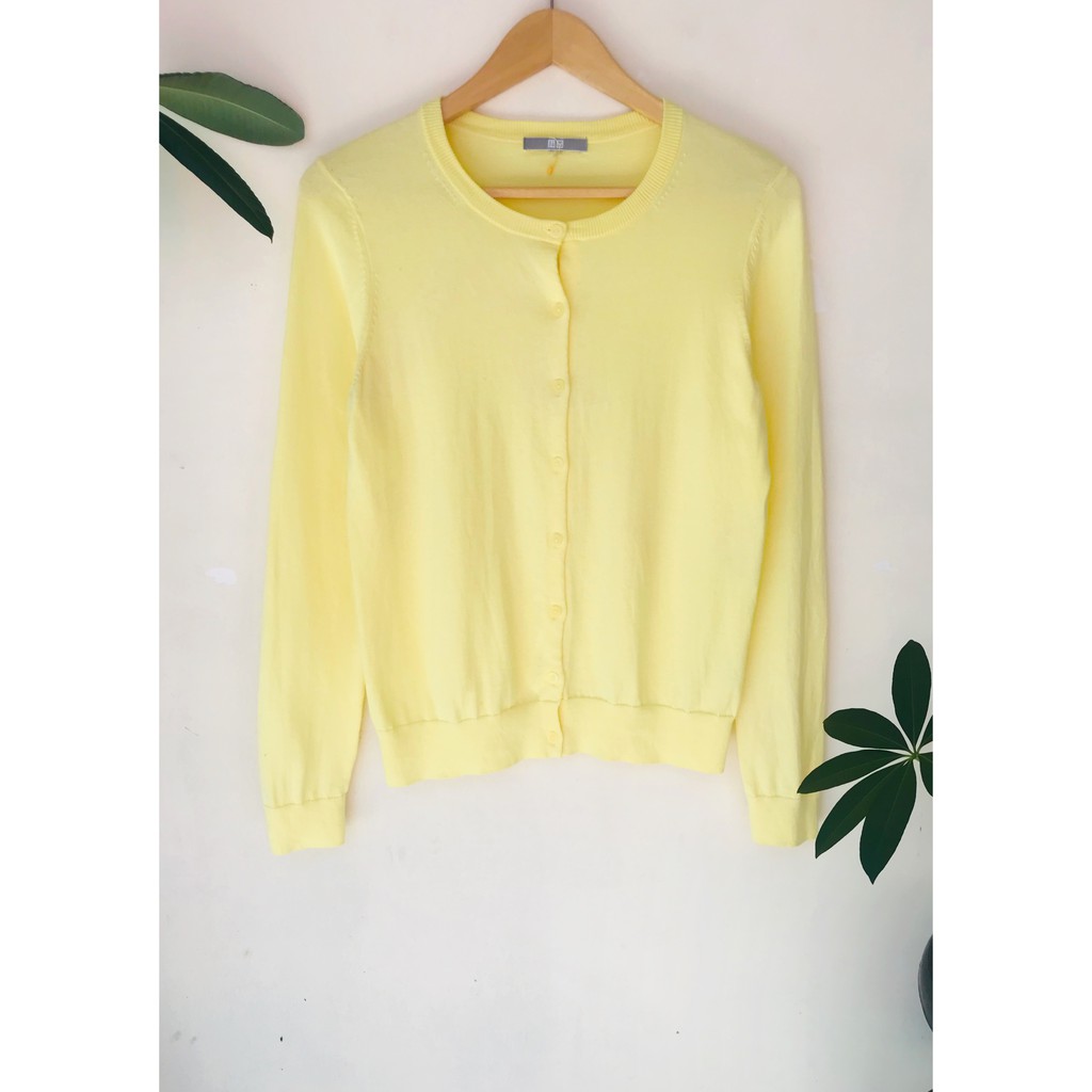 Jual UNIQLO Cardigan Yellow Shopee Indonesia