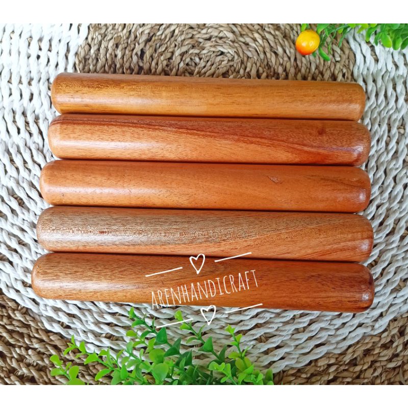 Jual ARENHANDICRAFT Roling pin kayu mahoni 25cm | Shopee Indonesia