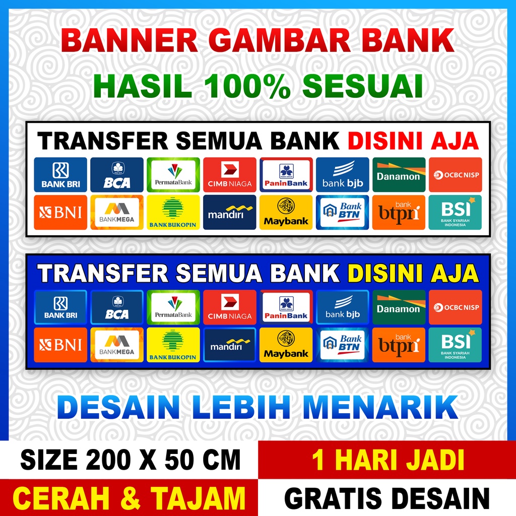 Jual BANNER SPANDUK JUMBO GAMBAR ATM BERSAMA BRILINK UKURAN 300x75 cm