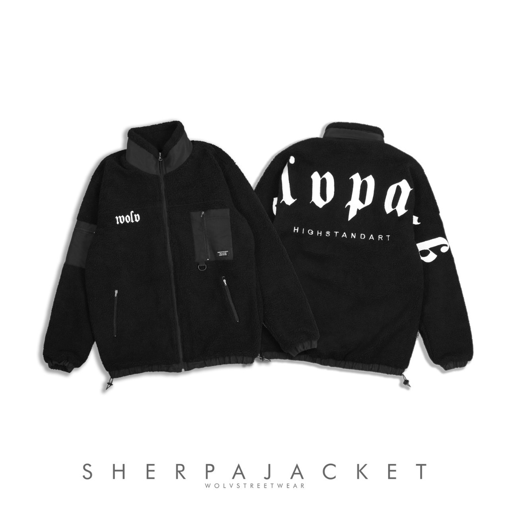 Jual [COD] BAYAR DITEMPAT | SHERPA JACKET JACKET MODIS ( BLACK POCKET ...