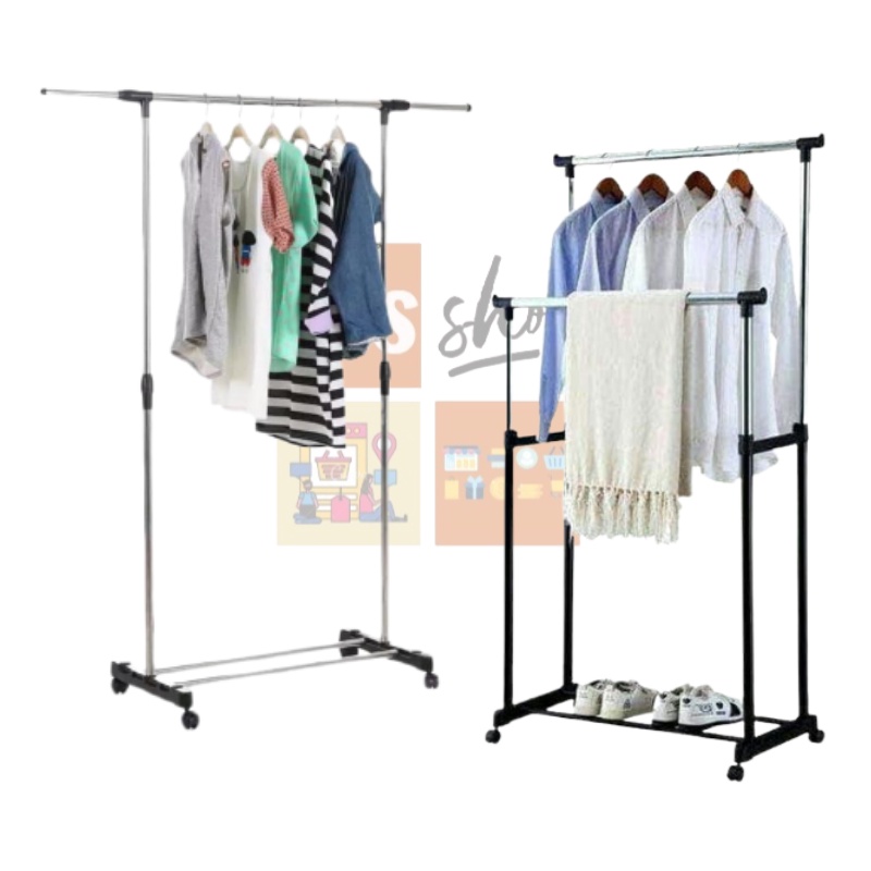 Jual DOUBLE Rod Rack dan SINGLE Rod Rack Rak Baju Serbaguna Gantungan