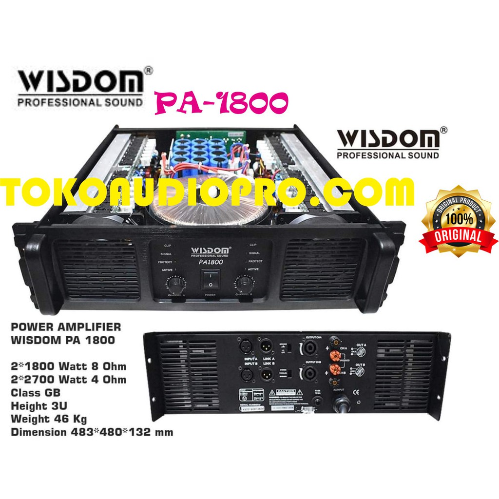 Jual Wisdom PA1800 Power Amplifier Original Wisdom Pa-1800 | Shopee
