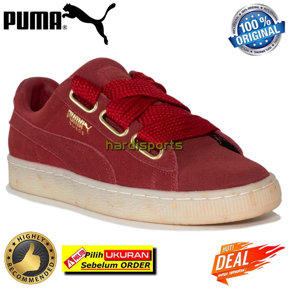 Puma suede heart celebrate red dahlia best sale