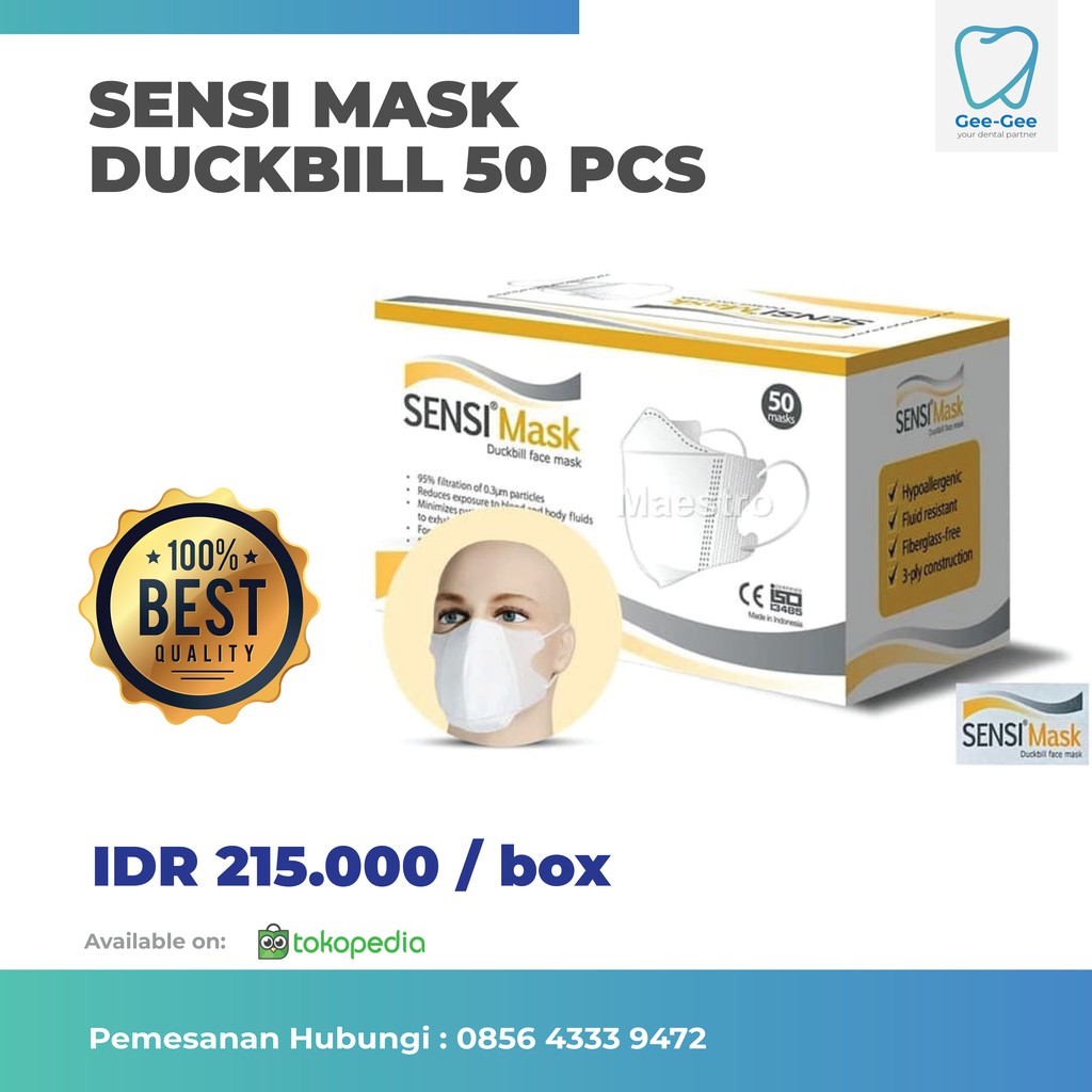 Jual Masker Sensi Duckbill / Sensi Mask Duckbill 50 Pcs | Shopee Indonesia