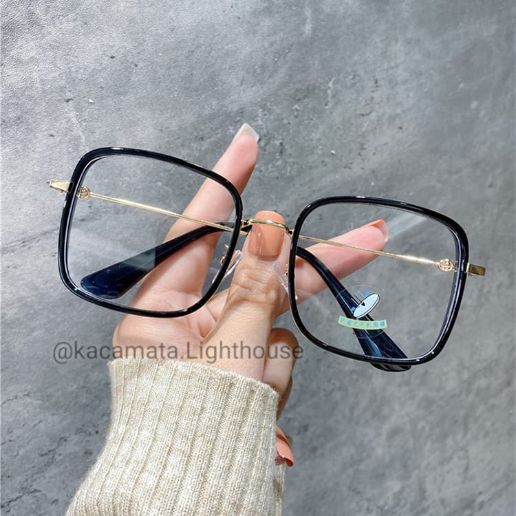 Jual Frame kacamata minus oversize korea kotak besar 5318 + lensa ...