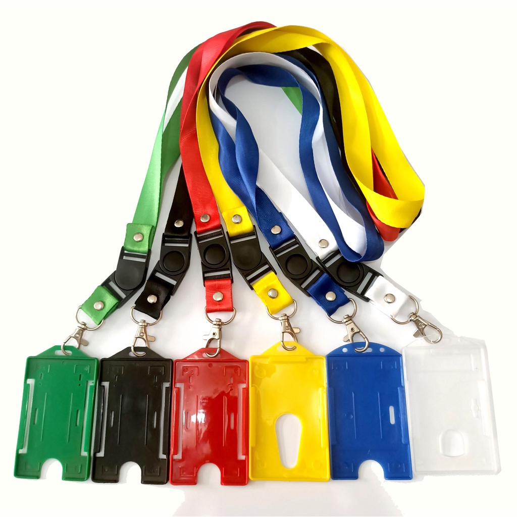 Jual PAKET Tali lanyard polos warna Ukuran 2cm dan Casing frame kartu ...
