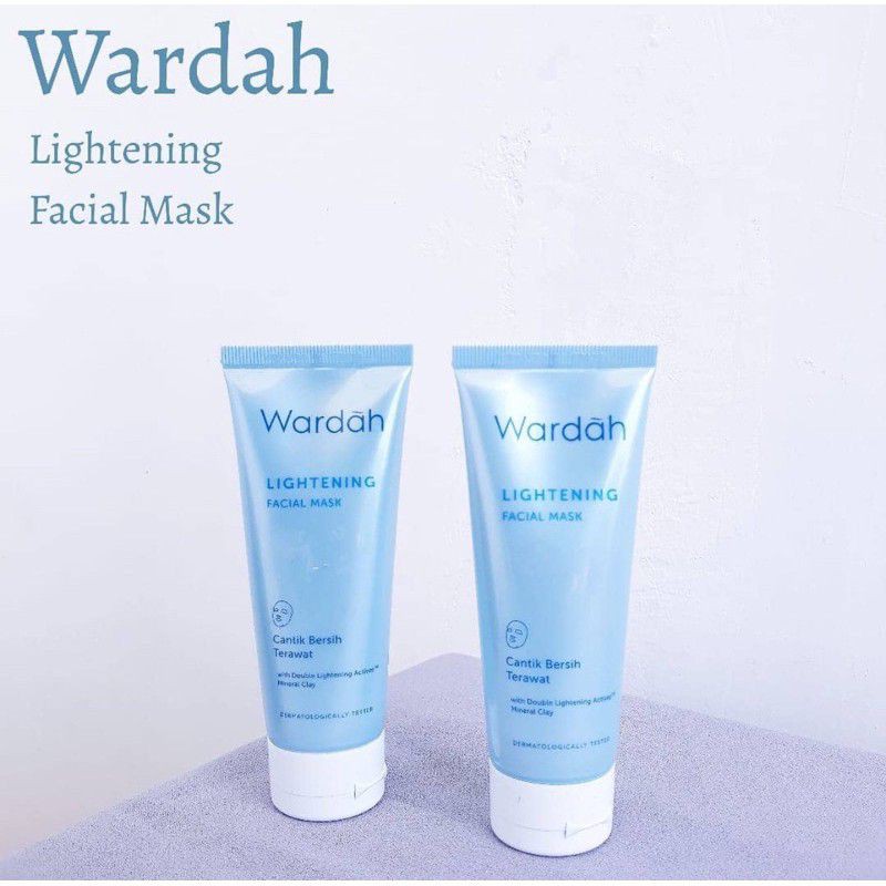 Jual Wardah Lightening Facial Mask Blue Clay Mask Shopee Indonesia