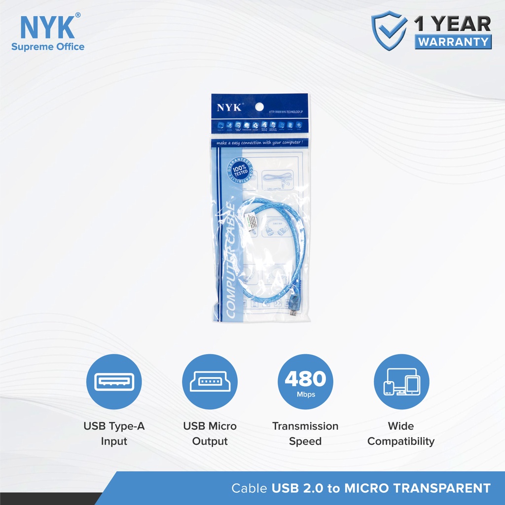 NYK Kabel Micro USB Charging 2.0 Transparent COD (4)