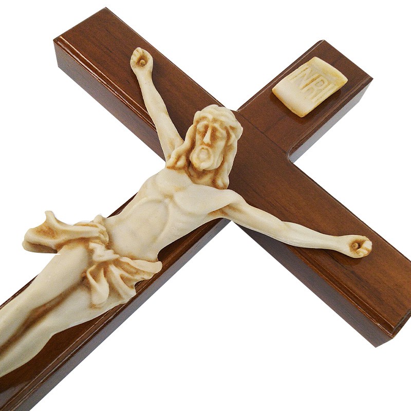 Jual Salib Dinding Kayu Jati Gantung 30 cm Corpus Patung Yesus Inri ...