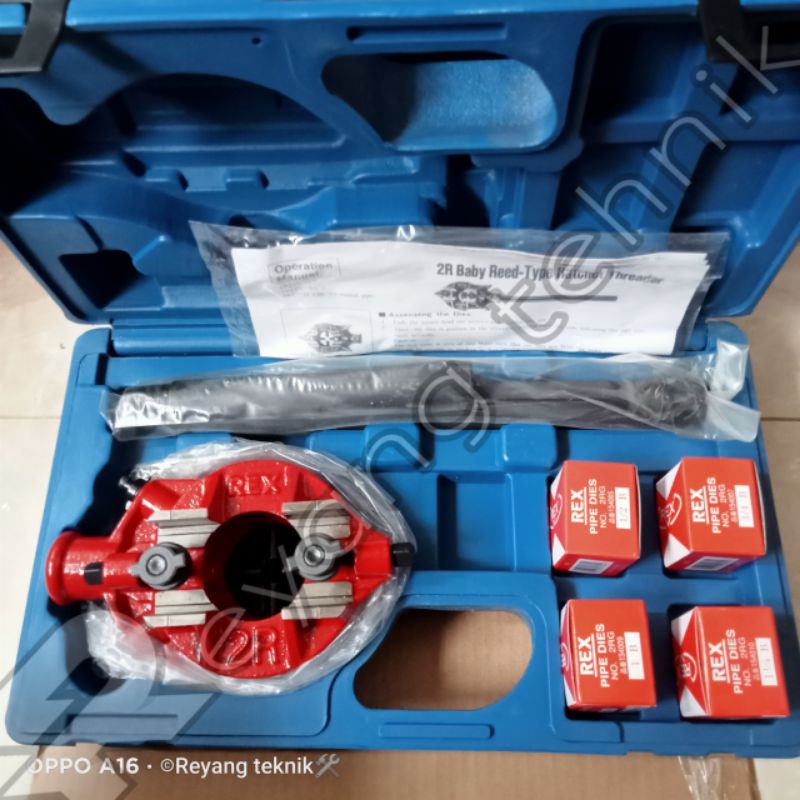 Jual Alat Senai Drat Pipa Luar REX 2R Baby Red Type Ratchet Threader ...