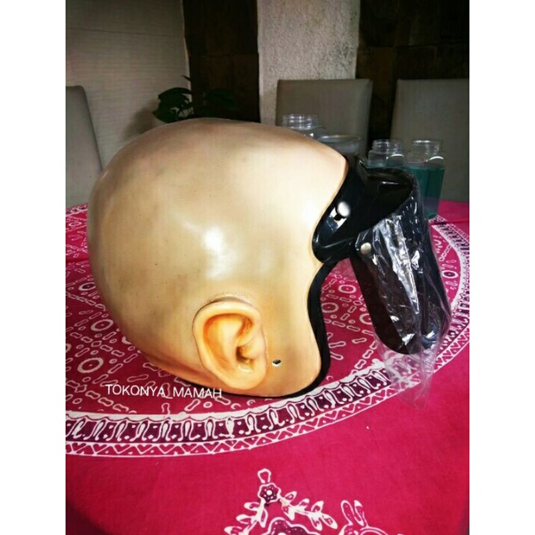 Jual Helm Helem Retro Bogo Dewasa Helm 3D Kepala Botak | Shopee Indonesia