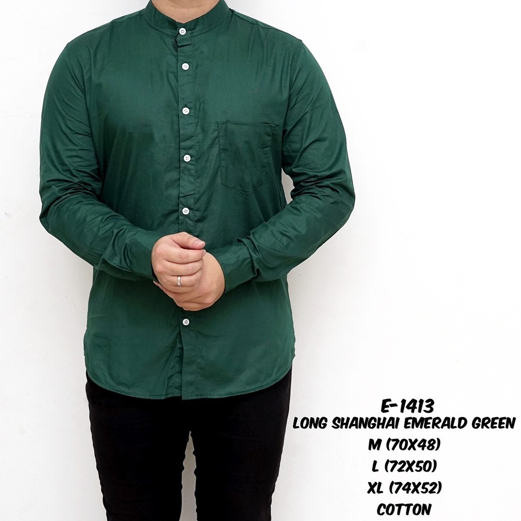 Kemeja Lengan Panjang Amara Green Black