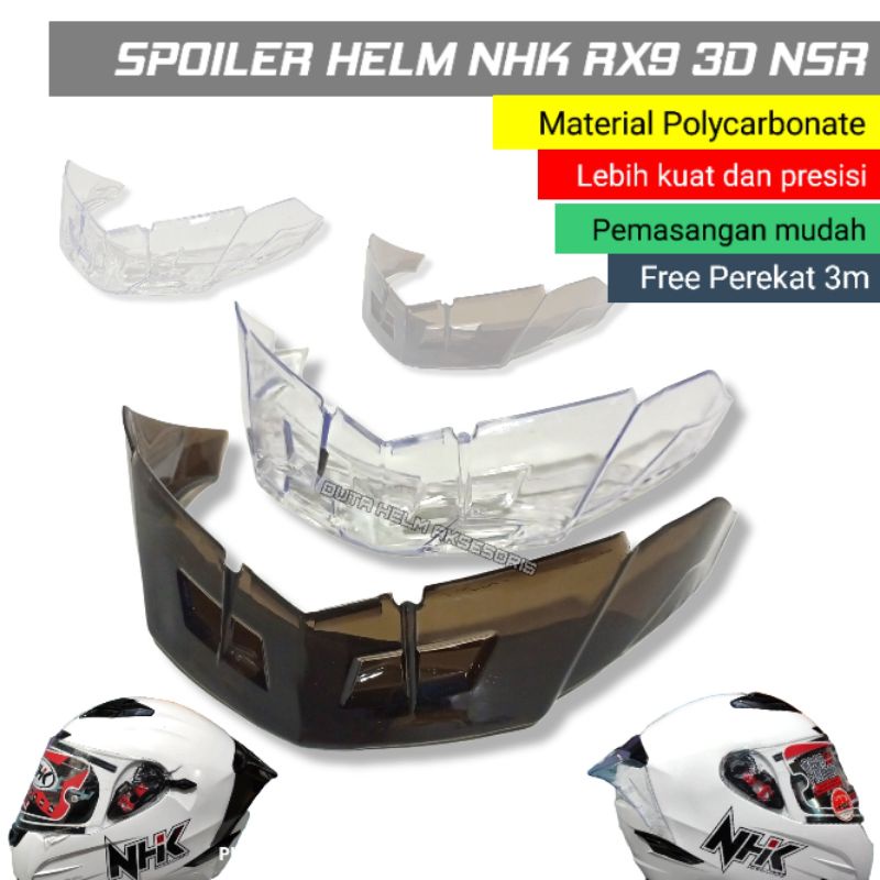 Jual Spoiler 3D Helm Nhk Rx9 Nine Nsr dan Gpr Akrilik Aksesoris Rx 9 ...