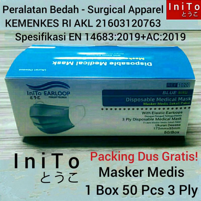 Jual Masker Medis 3Ply 3 Ply Surgical Bedah Kemenkes AKD / AKL Masker