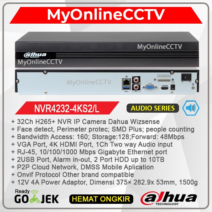 Dahua Nvr Onvif Port Hikvision 100Mbps/1000Mbps Gigabit 4/8/16/24