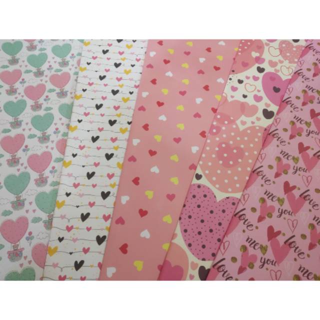 Jual Kertas kado motif love isi 10pcs | Shopee Indonesia