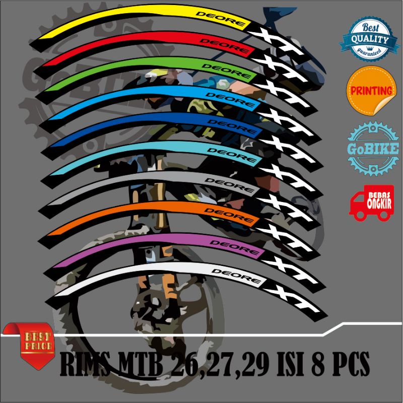 Jual stiker velg stiker rims deore xt printing | Shopee Indonesia