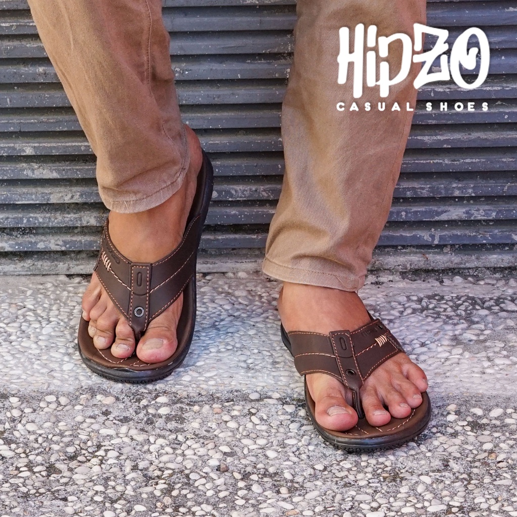Jual Sandal Pria Kulit Hipzo CT021 Original Kasual Japit Jual Sandal Pria Kulit Hipzo CT021 Original Kasual Japit