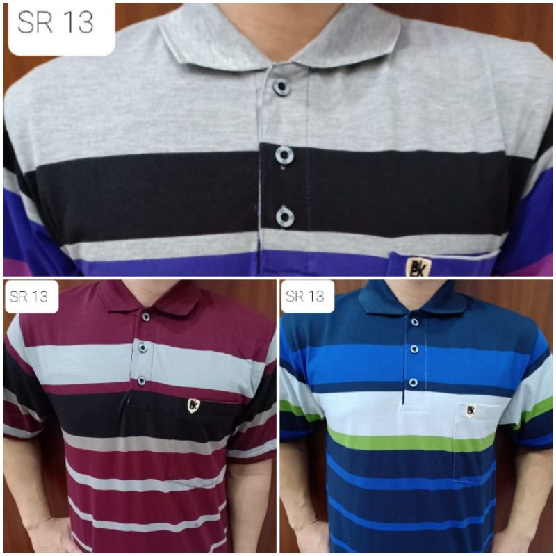 Jual kaos kerah motif garis/kaos kerah salur/kaos kerah wangki | Shopee ...