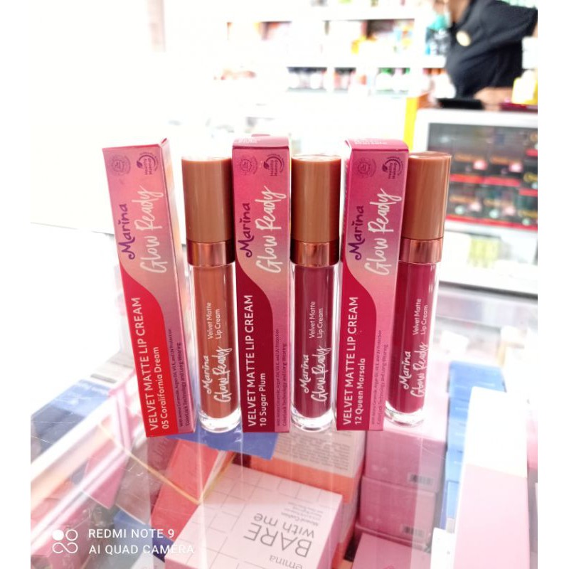 Jual Marina glow ready Velvet Matte Lip Cream | Shopee Indonesia